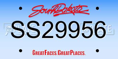 SS29956 South Dakota License Plate