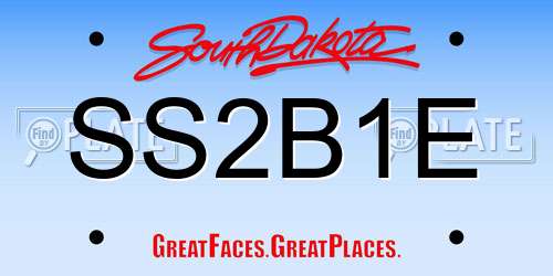 SS2B1E South Dakota License Plate