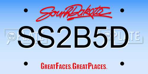 SS2B5D South Dakota License Plate
