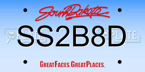 SS2B8D South Dakota License Plate