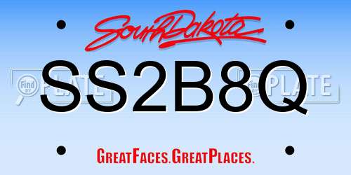 SS2B8Q South Dakota License Plate