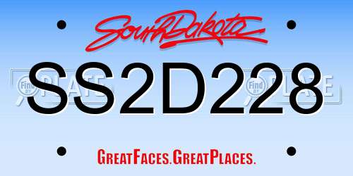 SS2D228 South Dakota License Plate