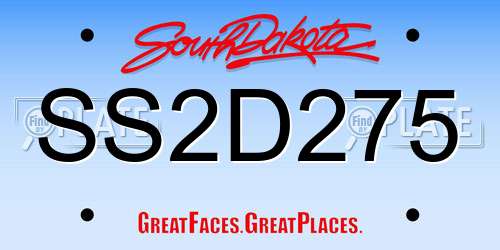 SS2D275 South Dakota License Plate
