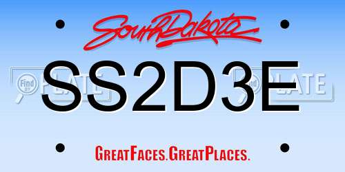 SS2D3E South Dakota License Plate