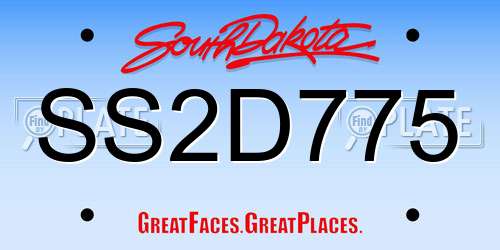 SS2D775 South Dakota License Plate