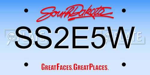 SS2E5W South Dakota License Plate