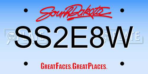 SS2E8W South Dakota License Plate