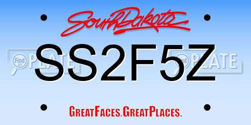 SS2F5Z South Dakota License Plate