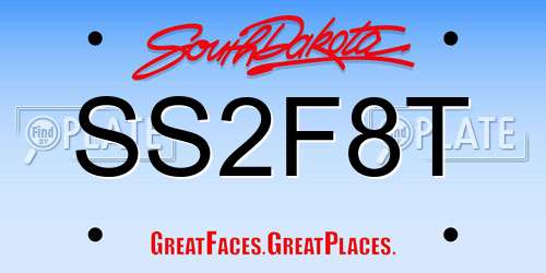 SS2F8T South Dakota License Plate