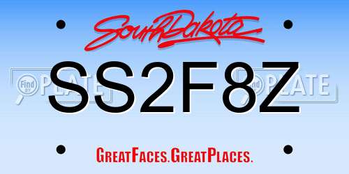 SS2F8Z South Dakota License Plate