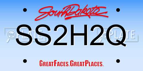 SS2H2Q South Dakota License Plate