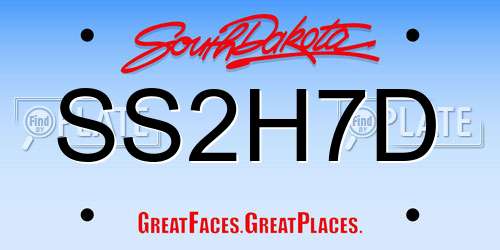 SS2H7D South Dakota License Plate