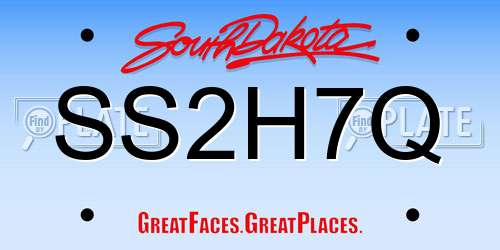 SS2H7Q South Dakota License Plate
