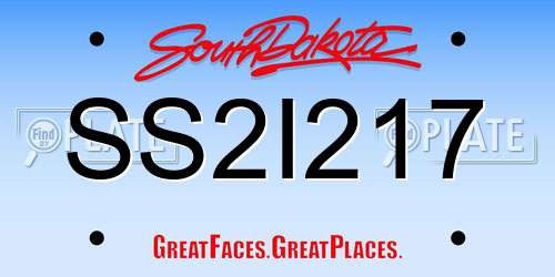 SS2I217 South Dakota License Plate