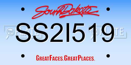 SS2I519 South Dakota License Plate