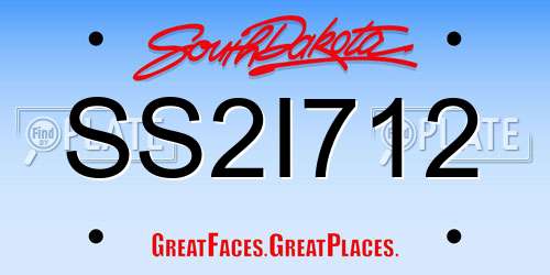 SS2I712 South Dakota License Plate