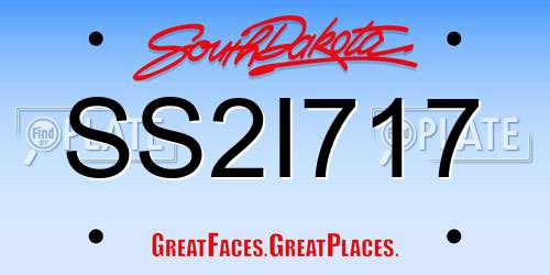 SS2I717 South Dakota License Plate