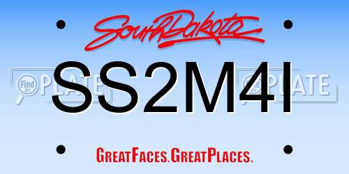 SS2M4I South Dakota License Plate