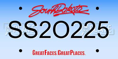 SS2O225 South Dakota License Plate