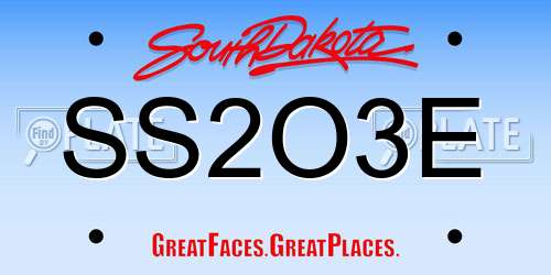 SS2O3E South Dakota License Plate