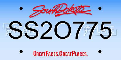SS2O775 South Dakota License Plate