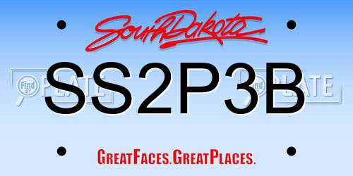 SS2P3B South Dakota License Plate