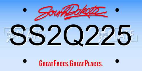 SS2Q225 South Dakota License Plate