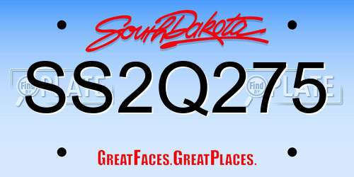 SS2Q275 South Dakota License Plate