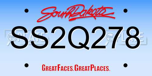 SS2Q278 South Dakota License Plate
