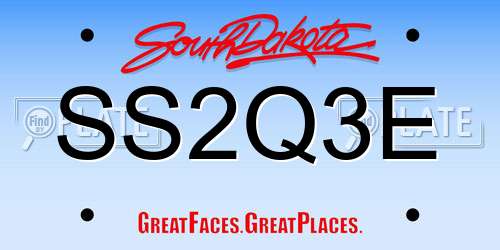 SS2Q3E South Dakota License Plate