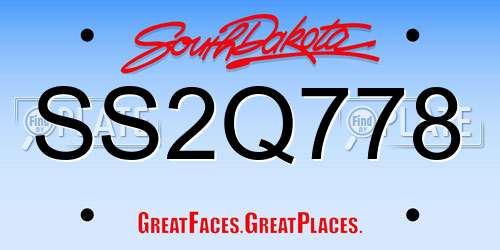 SS2Q778 South Dakota License Plate