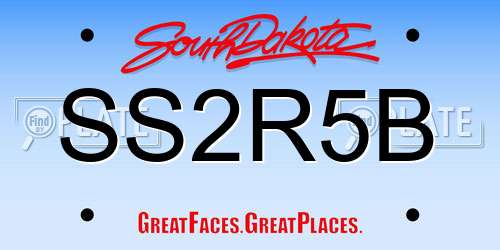 SS2R5B South Dakota License Plate