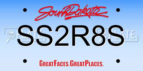 SS2R8S South Dakota License Plate