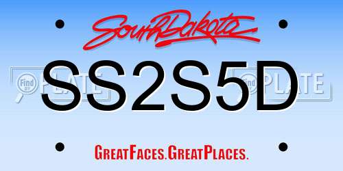 SS2S5D South Dakota License Plate