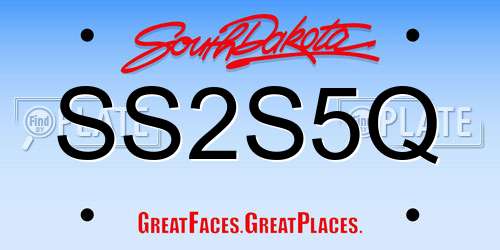 SS2S5Q South Dakota License Plate