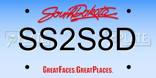 SS2S8D South Dakota License Plate