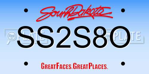 SS2S8O South Dakota License Plate