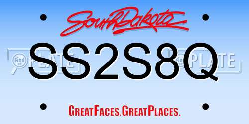 SS2S8Q South Dakota License Plate