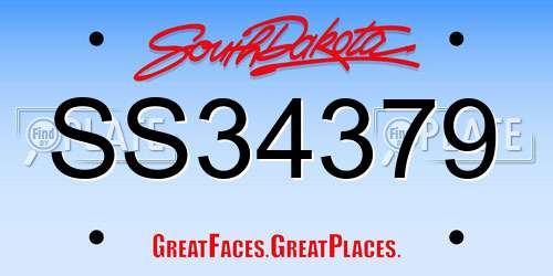 SS34379 South Dakota License Plate