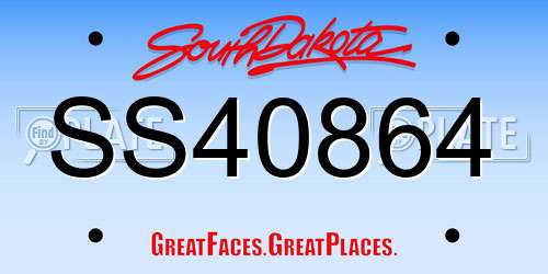 SS40864 South Dakota License Plate