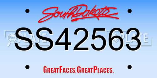 SS42563 South Dakota License Plate