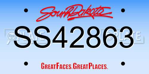 SS42863 South Dakota License Plate