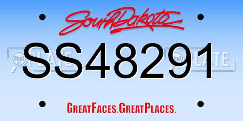 SS48291 South Dakota License Plate