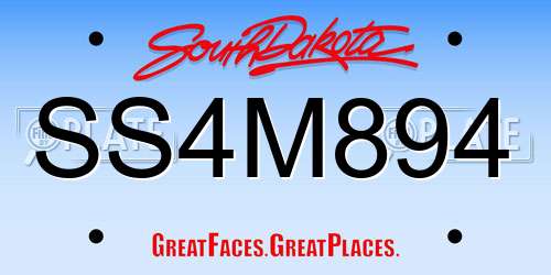 SS4M894 South Dakota License Plate