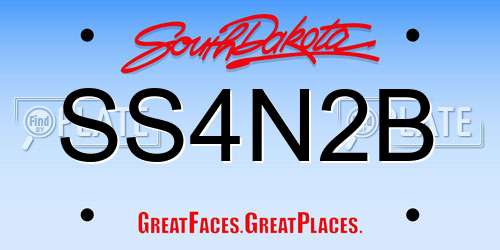 SS4N2B South Dakota License Plate