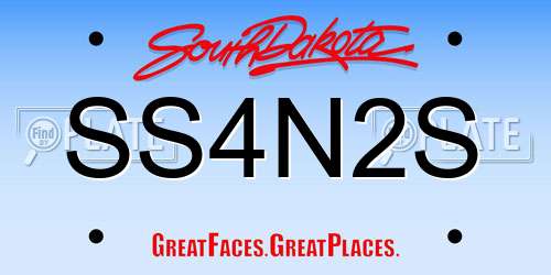 SS4N2S South Dakota License Plate