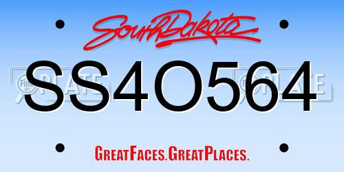 SS4O564 South Dakota License Plate