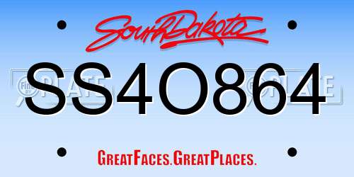 SS4O864 South Dakota License Plate