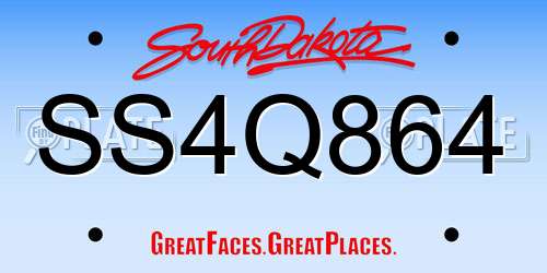 SS4Q864 South Dakota License Plate