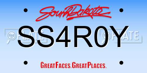 SS4R0Y South Dakota License Plate